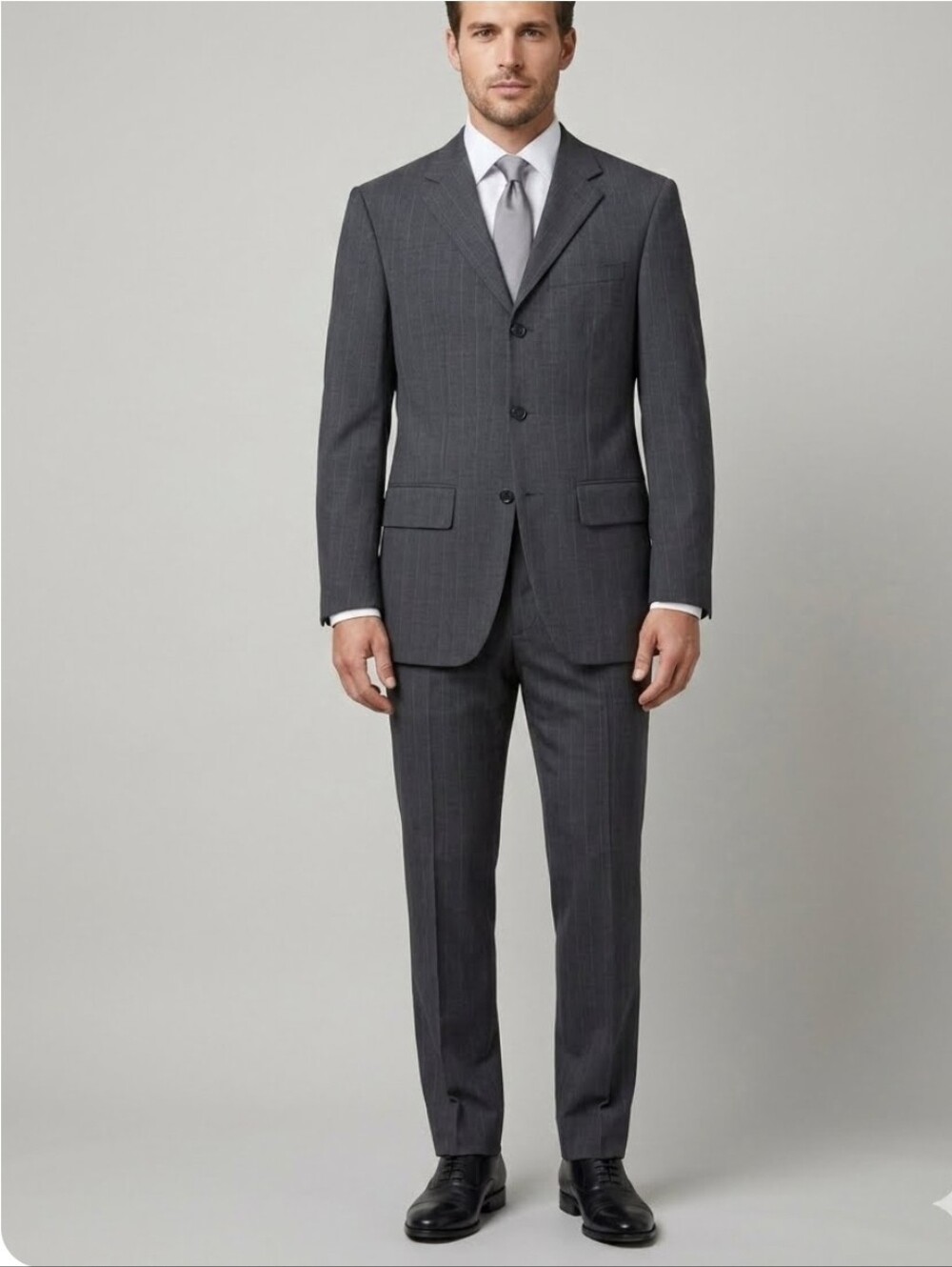 Oscar de la Renta "Perfect Press" Pinstripe Suit 2pc Size 36R